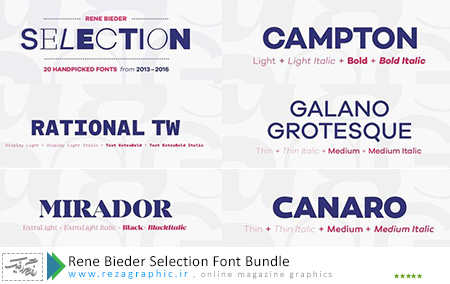 مجموعه فونت انگلیسی - Rene Bieder Selection Font Bundle|رضاگرافیک